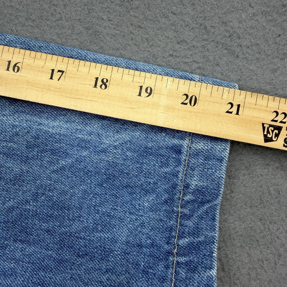 Vtg 80s Denim Chore Coat Sz L Stuffed Shirt Denim Corduroy Collar‎ Barn Jacket - Picture 12 of 13